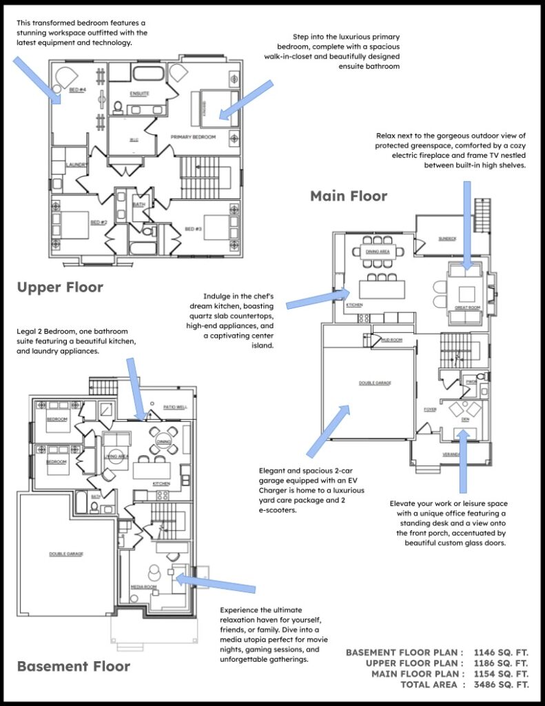 Floor plan of the prize home